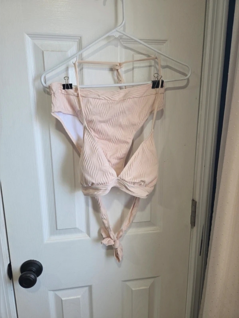 Women's Light Blush Ribbed One-Piece Swimsuit